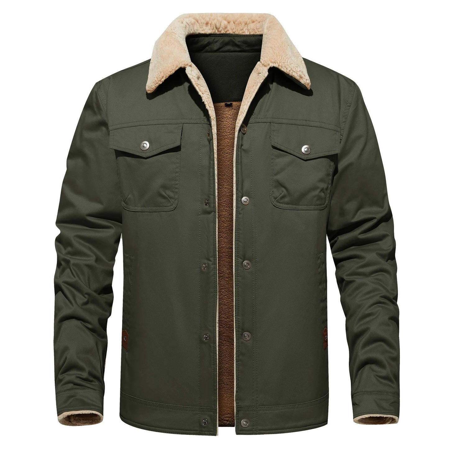 Piers | Autumn Winter Men's Jacket Casual Warm Fleece Black
