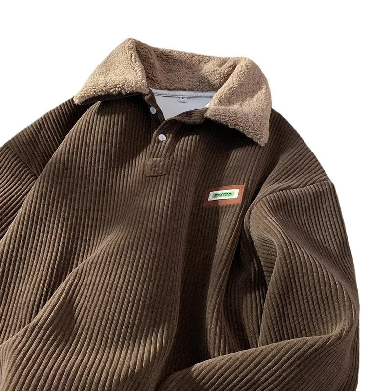 Arthur | Loose-fitting corduroy polo sweatshirt for men