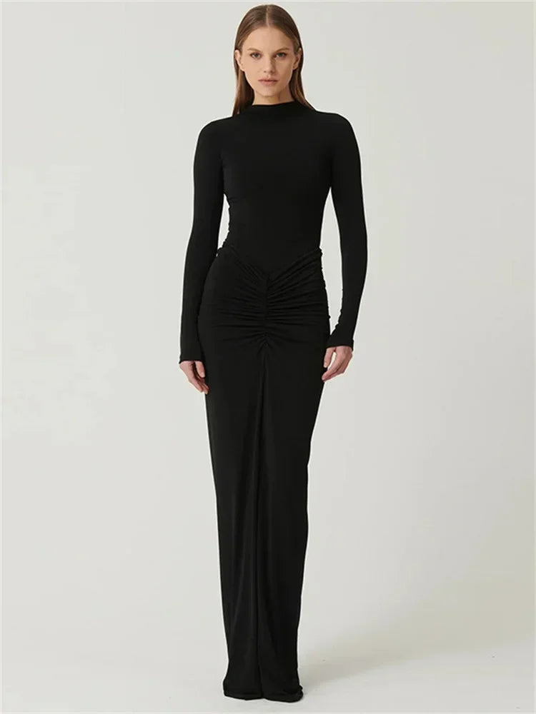 Onni | Trendy tossy pleated long dress for women