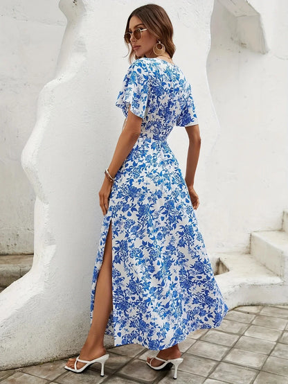 Azura | Delft Blue Long Dress