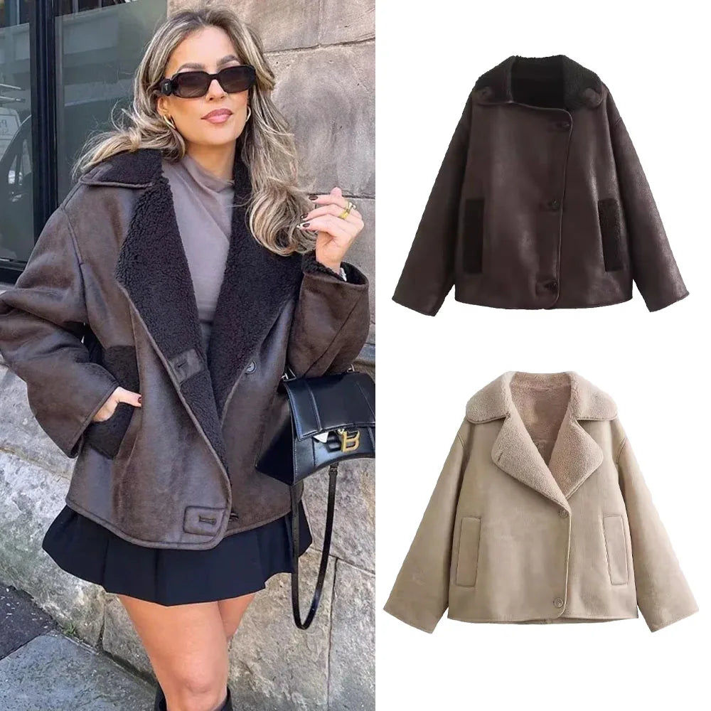 Unny | Thick Faux Leather Women's Jacket
