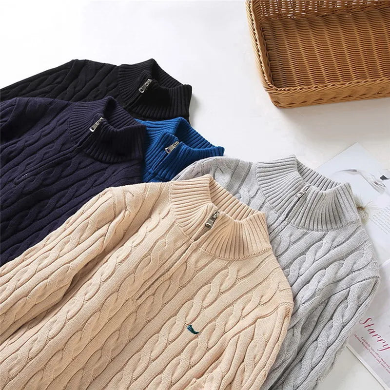 Floris | Knitted Cotton Sweaters with Stand-Up Collar