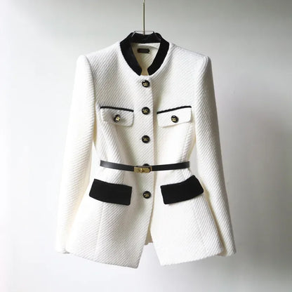 VogueVerve - Luxury Wool Tailored Coat 