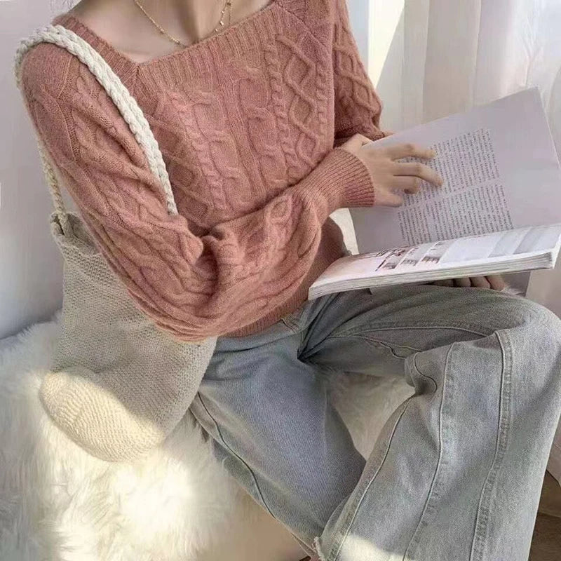 Eva | Women's Square Collar Ribbed Sweater