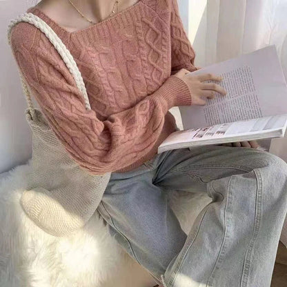 Eva | Women's Square Collar Ribbed Sweater