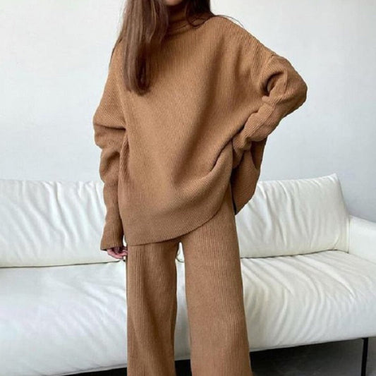 2-piece knitted loungewear set - stylish women's homewear