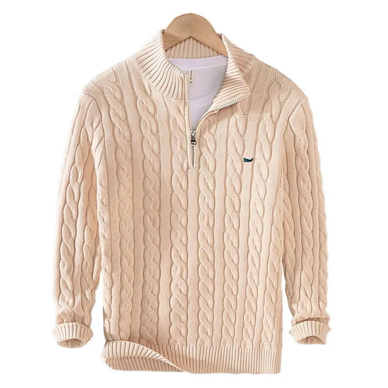 Floris | Knitted Cotton Sweaters with Stand-Up Collar