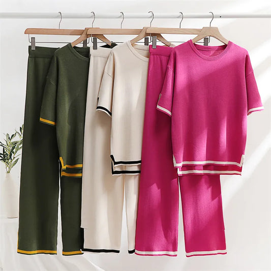 Classy Elastic Knit Lounge 2 Piece Set