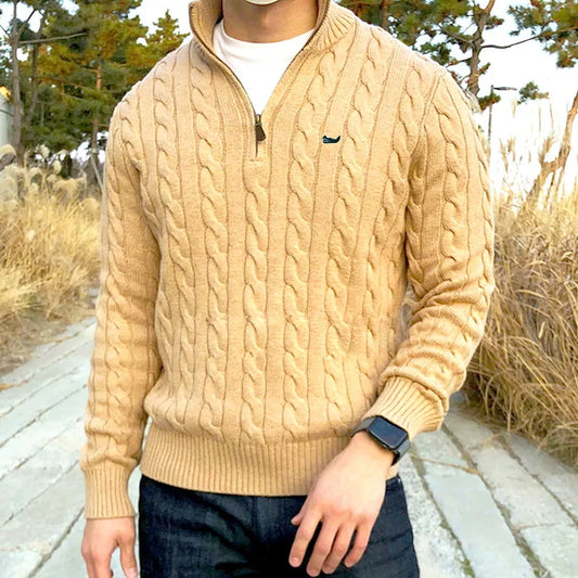 Floris | Knitted Cotton Sweaters with Stand-Up Collar