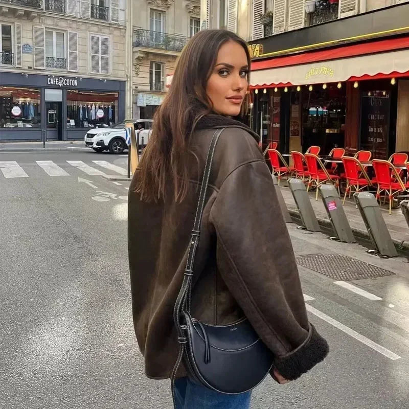 Unny | Thick Faux Leather Women's Jacket