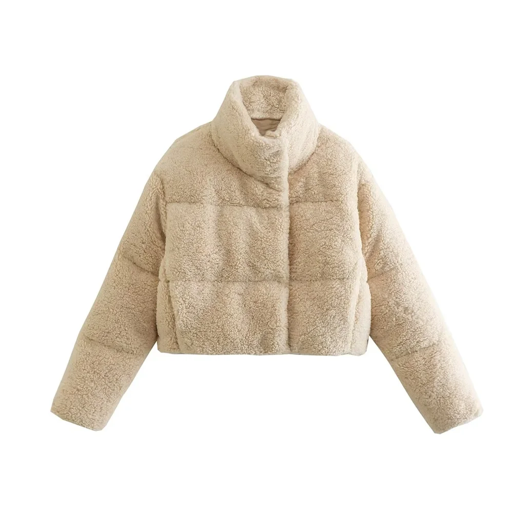 Maria | Lambswool short cotton coat for women