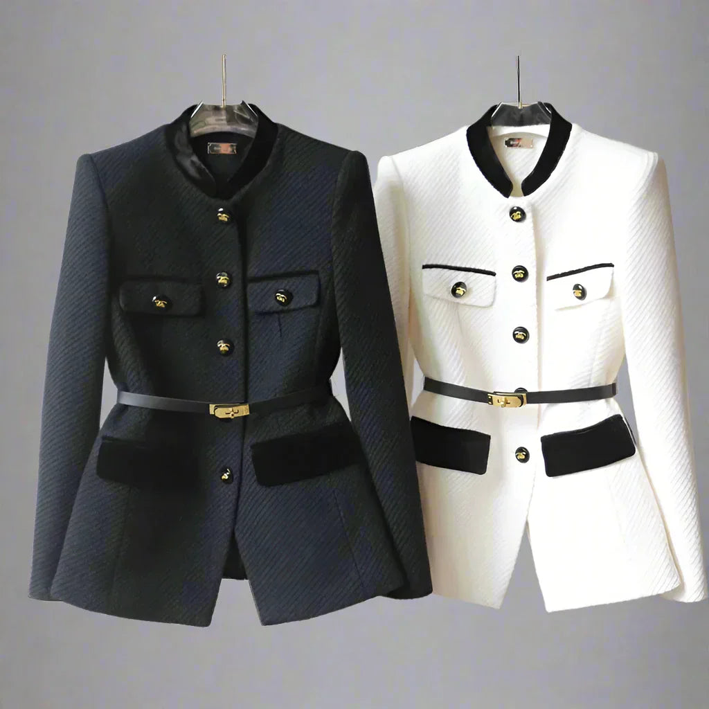 VogueVerve - Luxury Wool Tailored Coat 