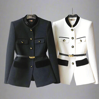 VogueVerve - Luxury Wool Tailored Coat 
