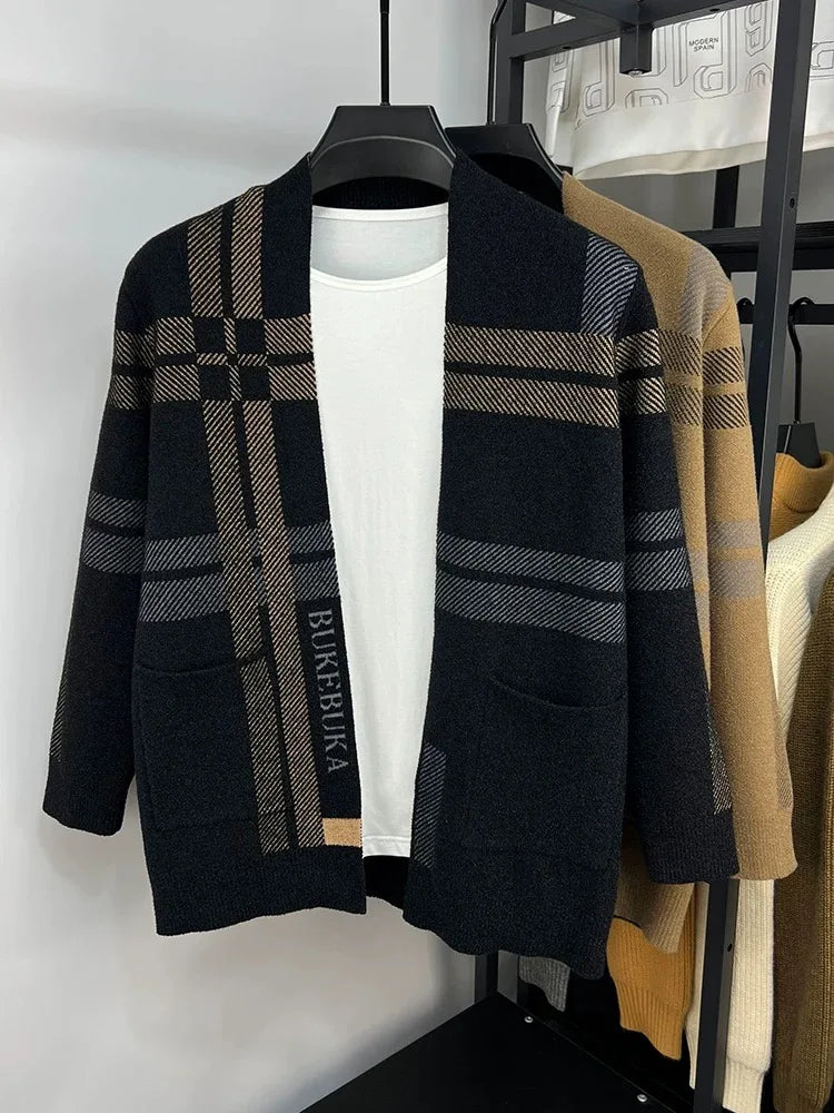 Bakir | Casual striped knitted men's jacket