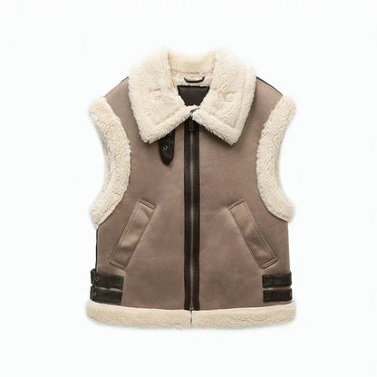 Queen | Sleeveless women's vest with integrated fur