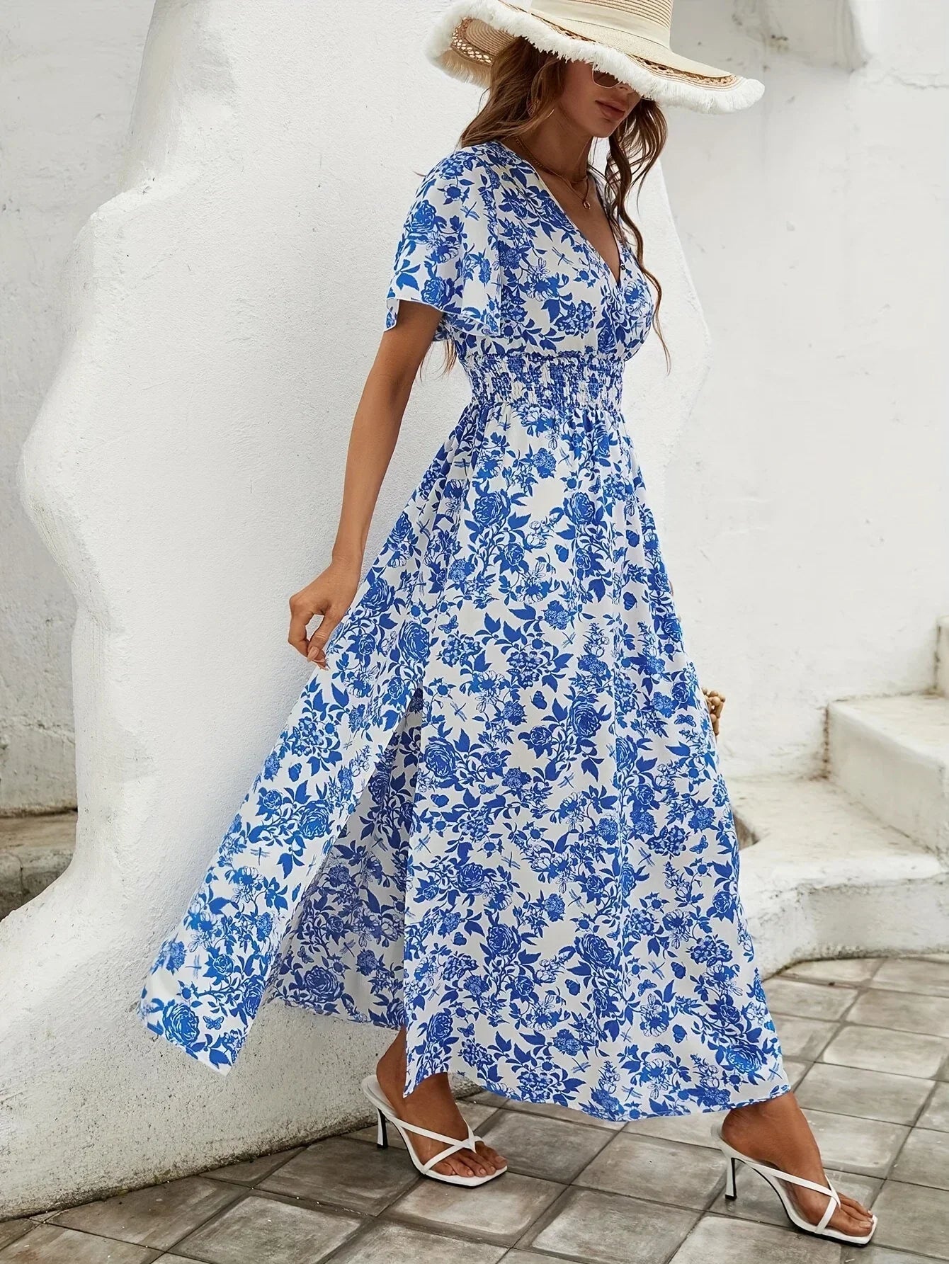 Azura | Delft Blue Long Dress