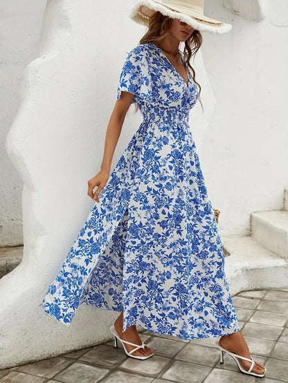 Azura | Delft Blue Long Dress