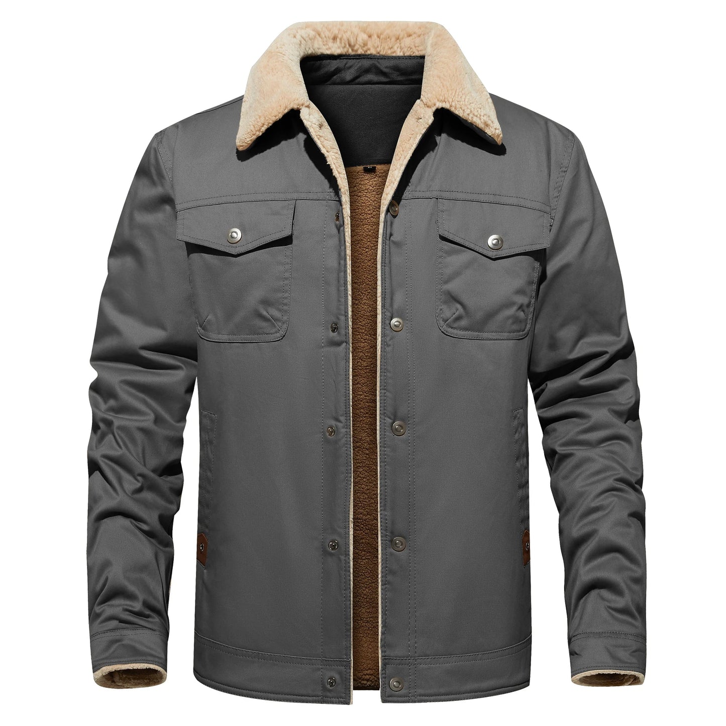 Piers | Autumn Winter Men's Jacket Casual Warm Fleece Black