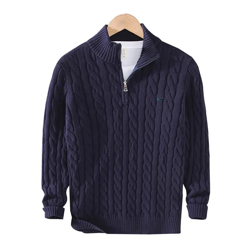Floris | Knitted Cotton Sweaters with Stand-Up Collar