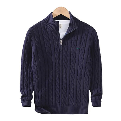 Floris | Knitted Cotton Sweaters with Stand-Up Collar