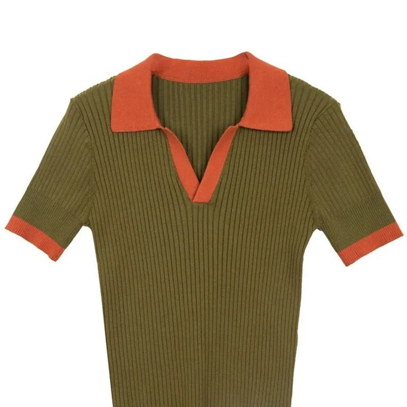 Hannah | Knitted Women's V-Neck Top