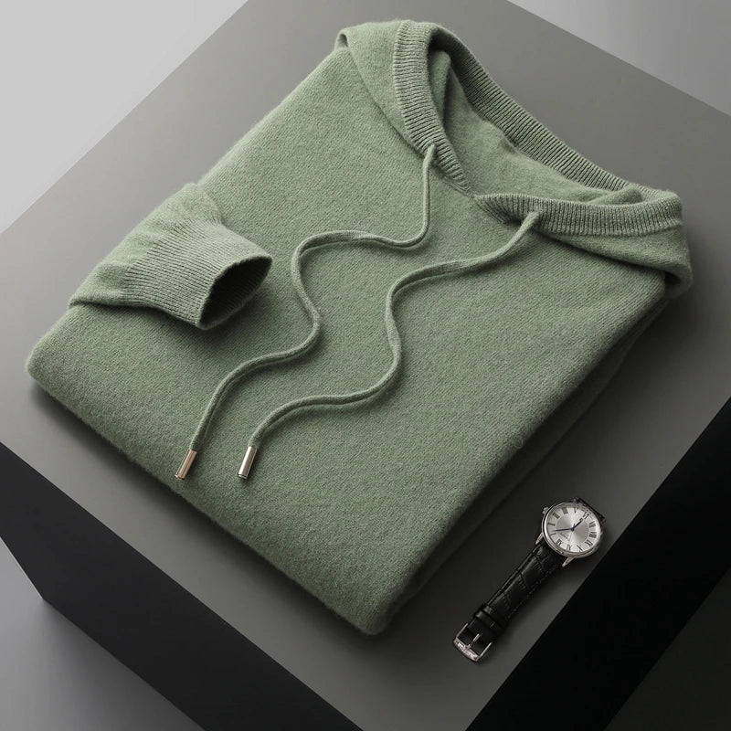 Nilo™ - Hoodie Sweater - 100% Merino Wool from Australia: Knitted Sweater for Autumn and Winter