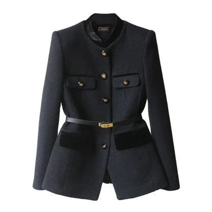 VogueVerve - Luxury Wool Tailored Coat 