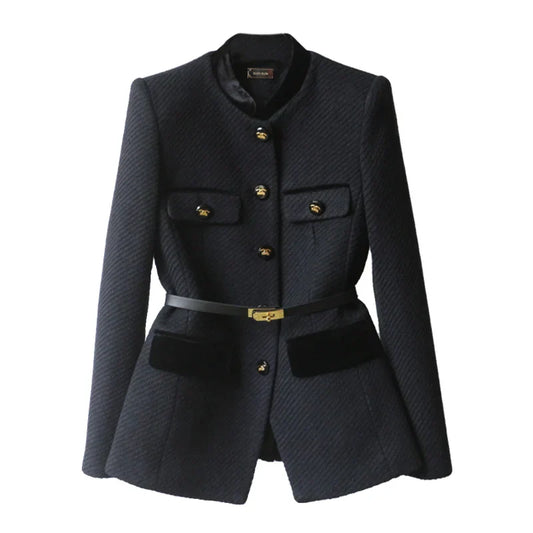 VogueVerve - Luxury Wool Tailored Coat 
