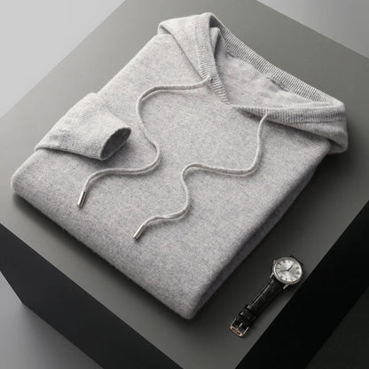 Nilo™ - Hoodie Sweater - 100% Merino Wool from Australia: Knitted Sweater for Autumn and Winter