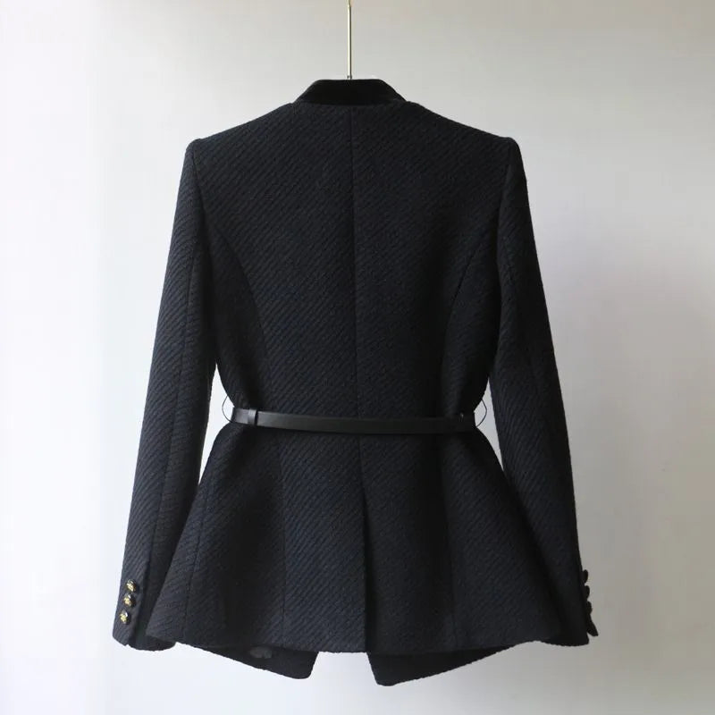 VogueVerve - Luxury Wool Tailored Coat 