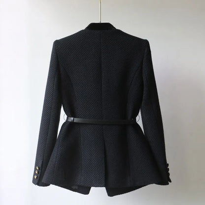 VogueVerve - Luxury Wool Tailored Coat 