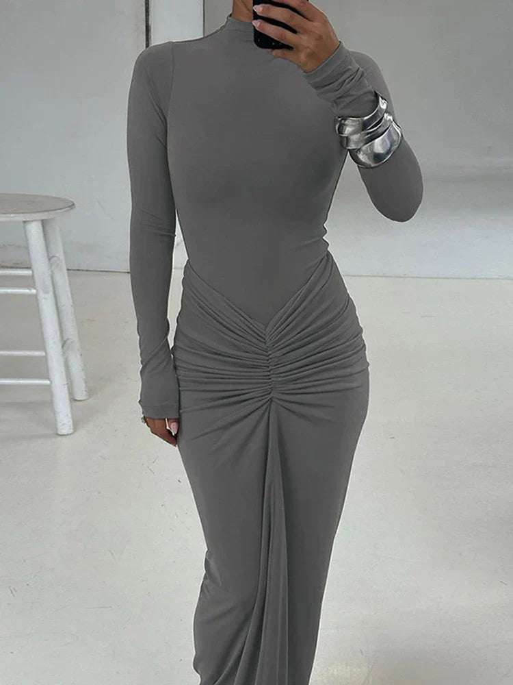 Onni | Trendy tossy pleated long dress for women