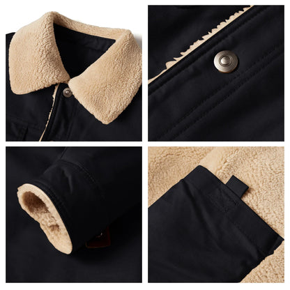 Piers | Autumn Winter Men's Jacket Casual Warm Fleece Black