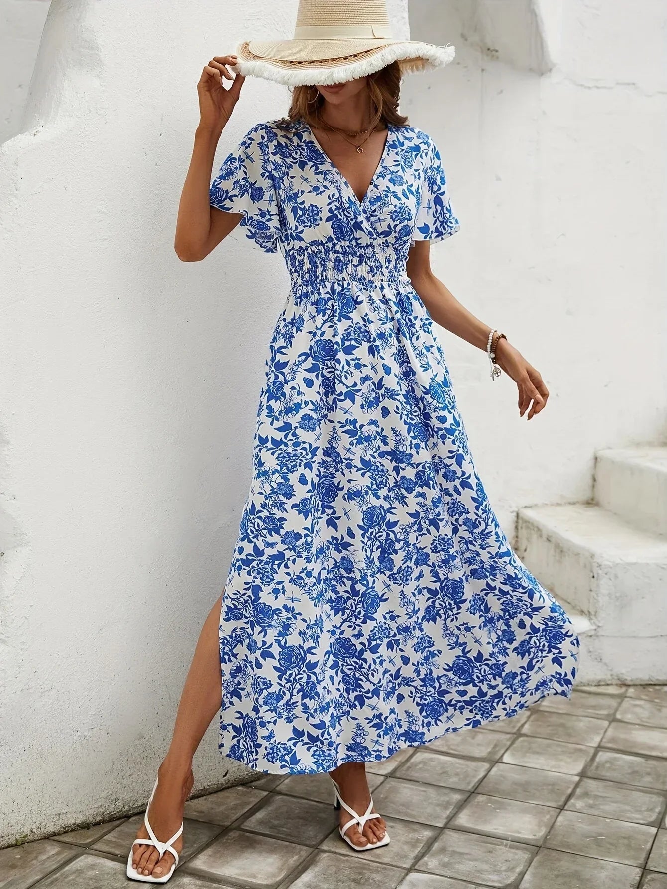 Azura | Delft Blue Long Dress