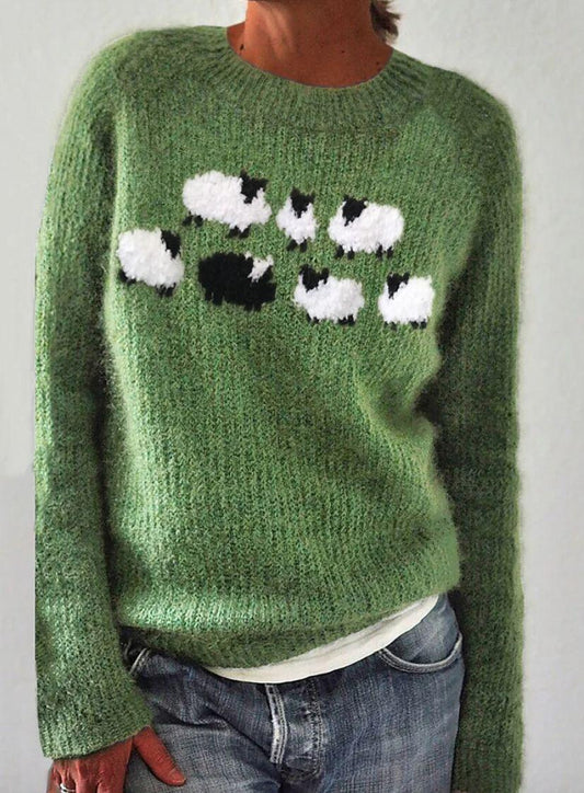 Wool sweater with sheep | Emma