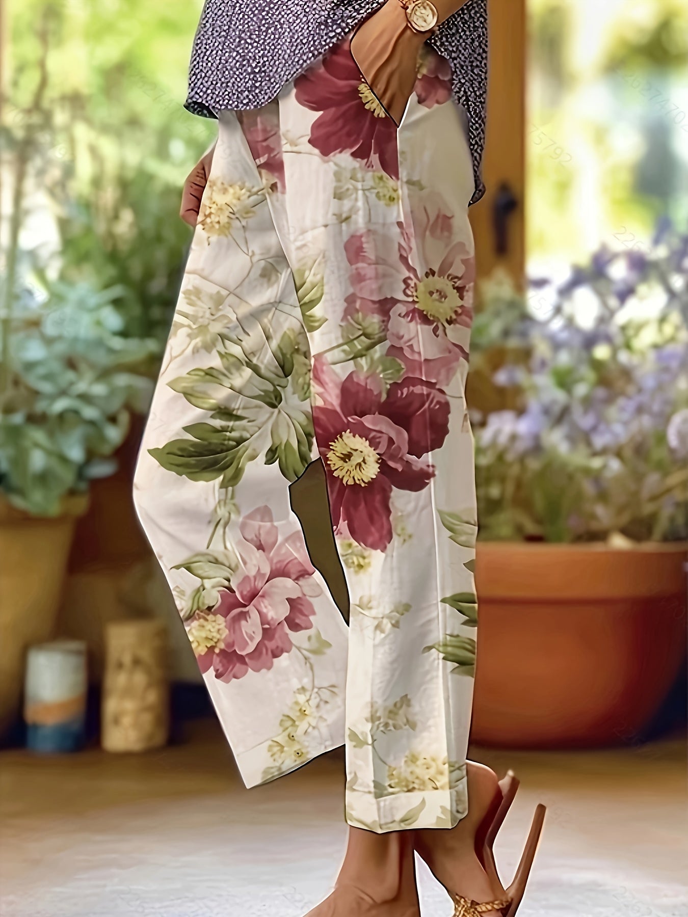 Florya™ - Airy Floral Trousers for a Feminine Summer Look