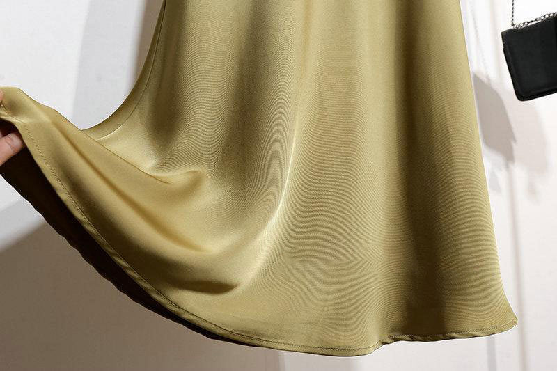 Onni | Trendy satin striped A-line skirt for women