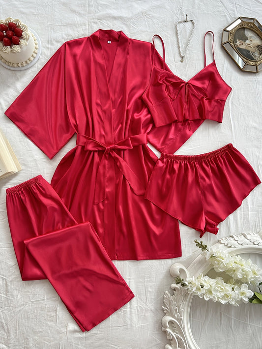 Livia™ 4-Piece Satin Pyjama Set