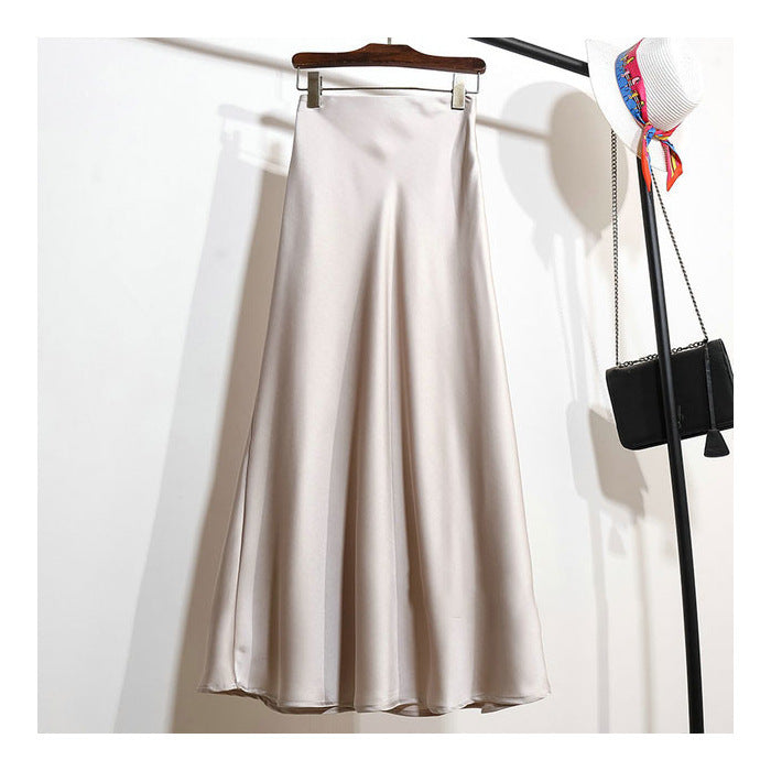 Onni | Trendy satin striped A-line skirt for women