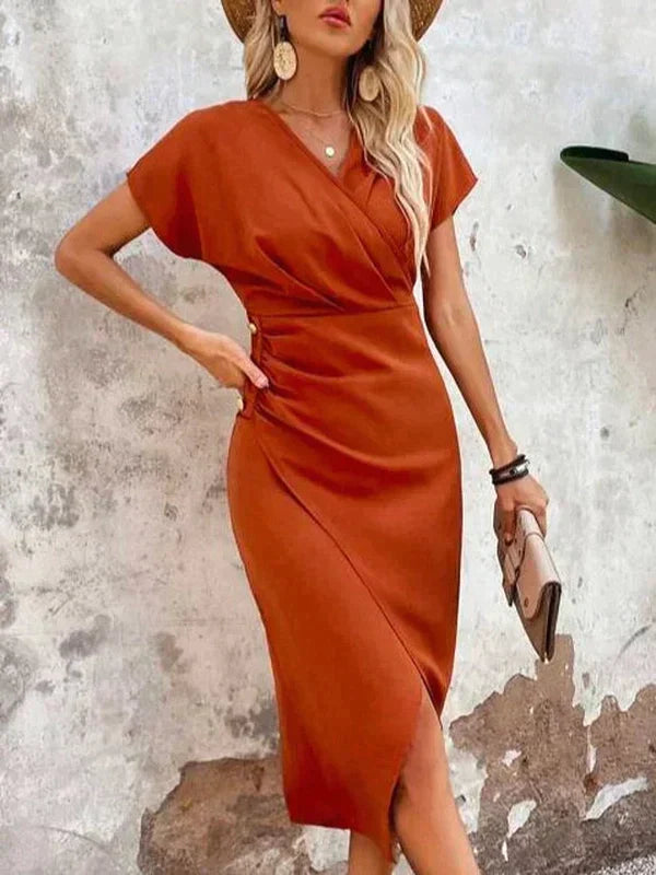 Bo | Chic V-Neck Midi Dress
