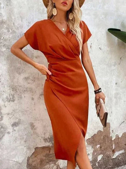 Bo | Chic V-Neck Midi Dress