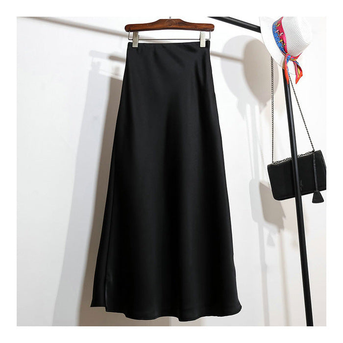 Onni | Trendy satin striped A-line skirt for women