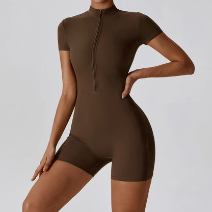 Athlese™ Yoga Jumpsuit with Zipper - Short