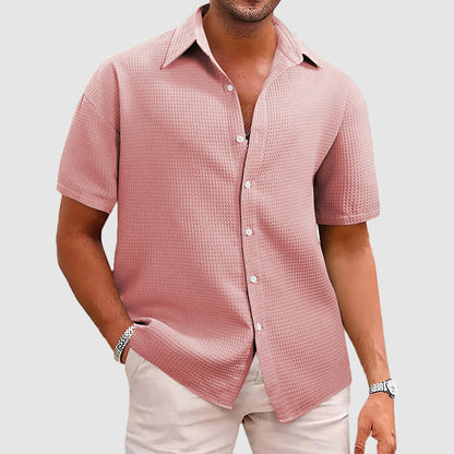 Sam | Casual Men's Shirt with Waffle Pattern