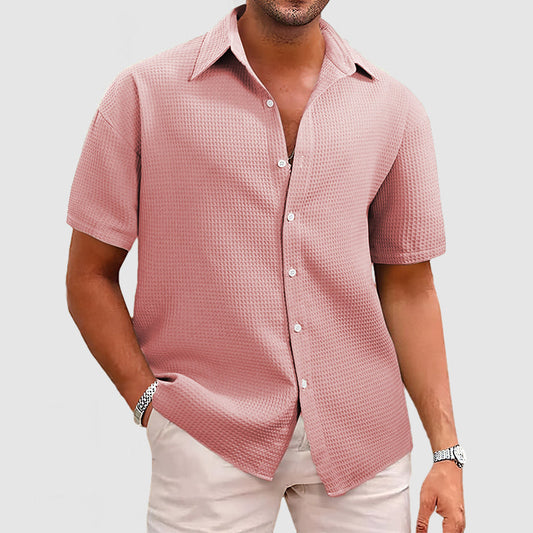 Sam | Casual Men's Shirt with Waffle Pattern