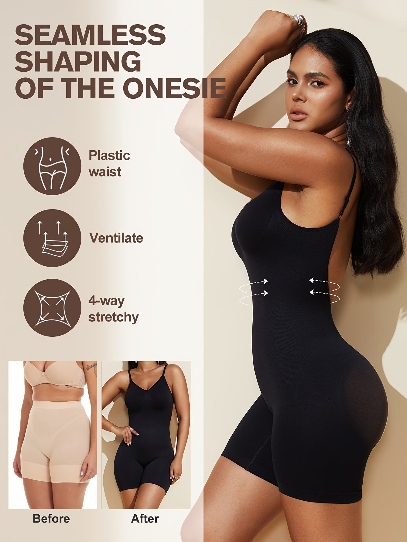 Odette™: Backless Shaping Bodysuit | with padding