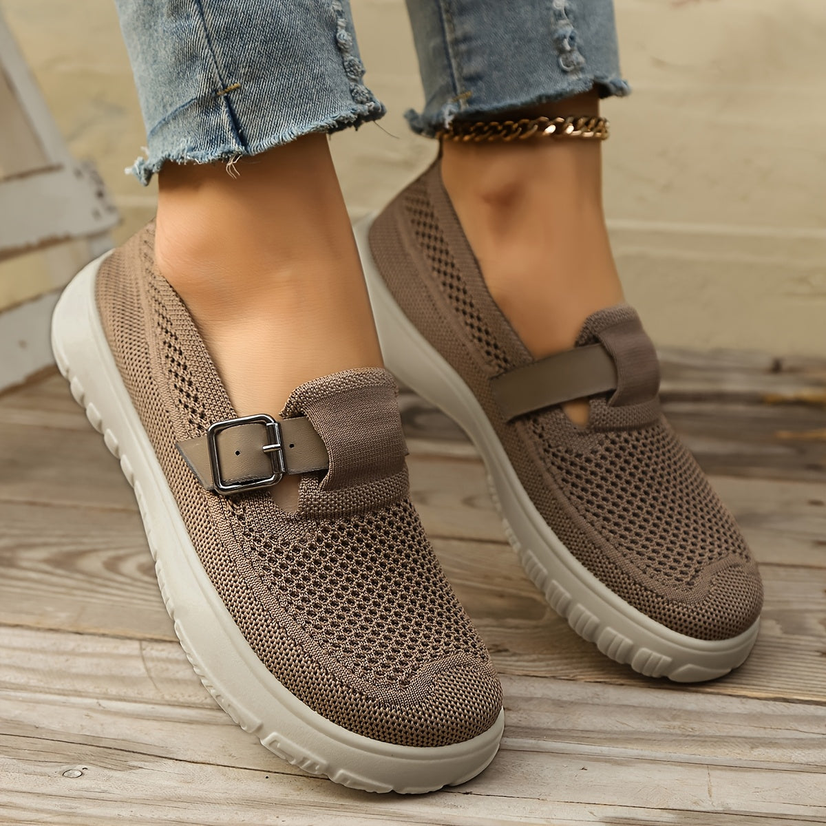 Mira - Orthopedic Stretch Slip-On with Buckle Detail