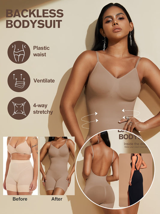 Odette™: Backless Shaping Bodysuit | with padding
