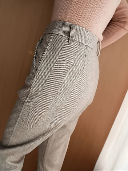 Jameson™ Fitted Herringbone Trousers