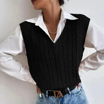 Gina - Sleeveless knitted women's cardigan